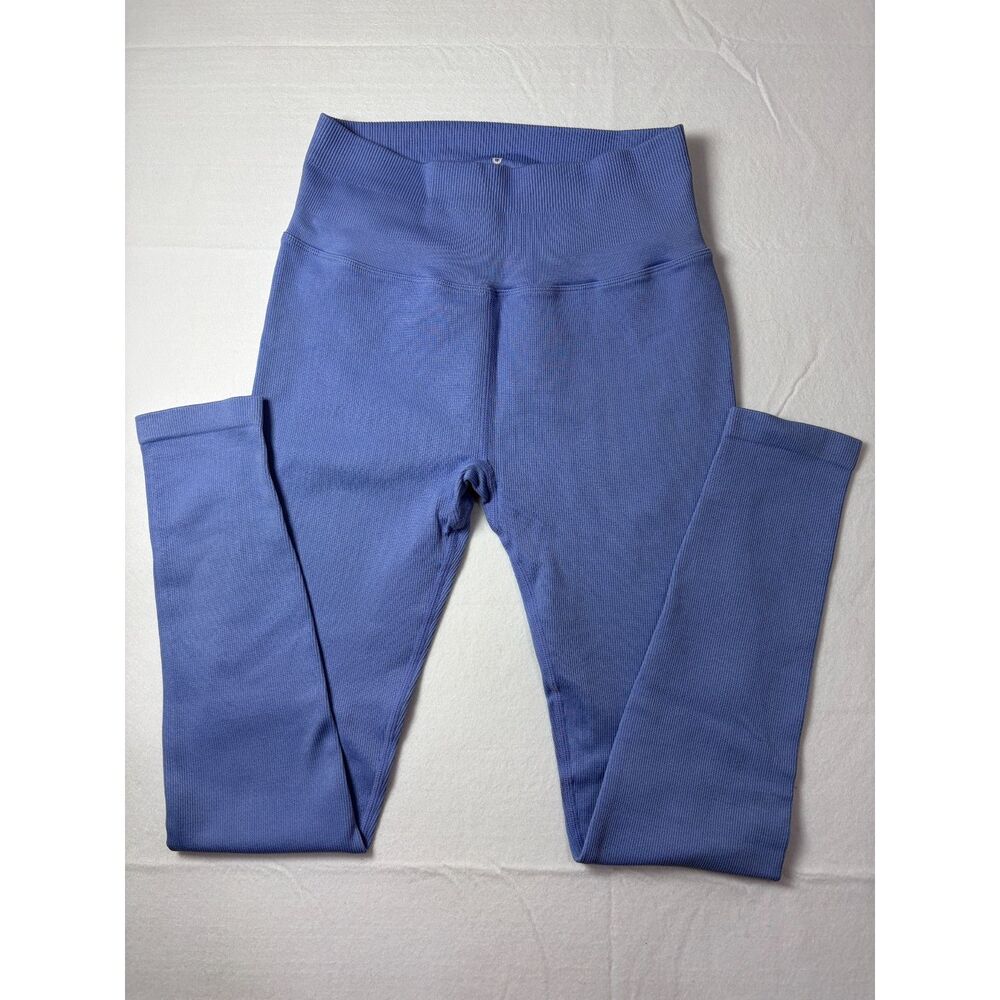 Spiritual Gangster High Waisted Seamless Ribbed Leggings Periwinkle Blue M